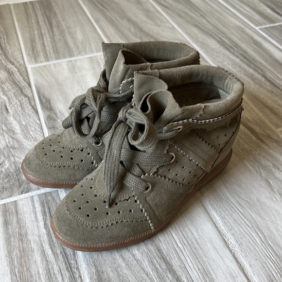Isabel Marant Shoes - Isabel Marant “Bobby” Sneaker Olive Green Suede Leather 37